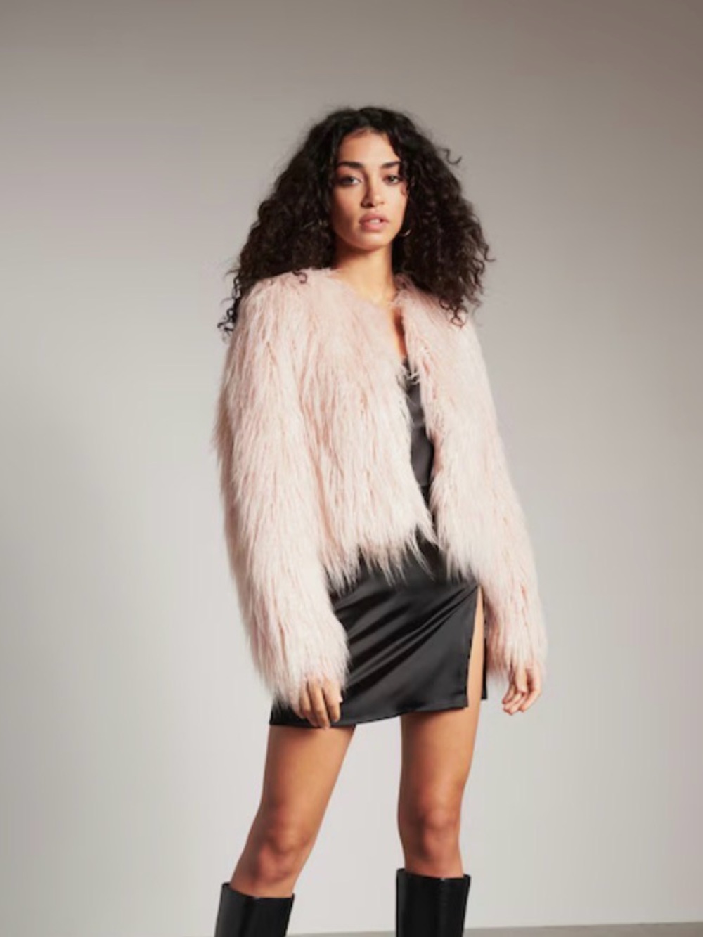 Dynamite | Blush Pink | Shaggy Faux Fur Jacket | NWT | Size Medium